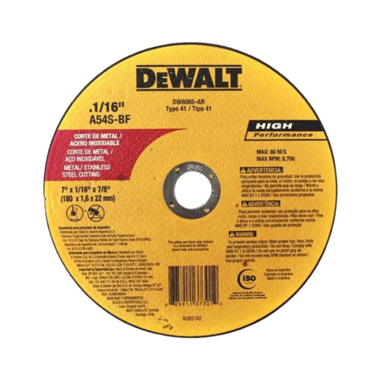 Disco Abrasivo para Corte Fino de 7” (3 UNIDADES) - DEWALT