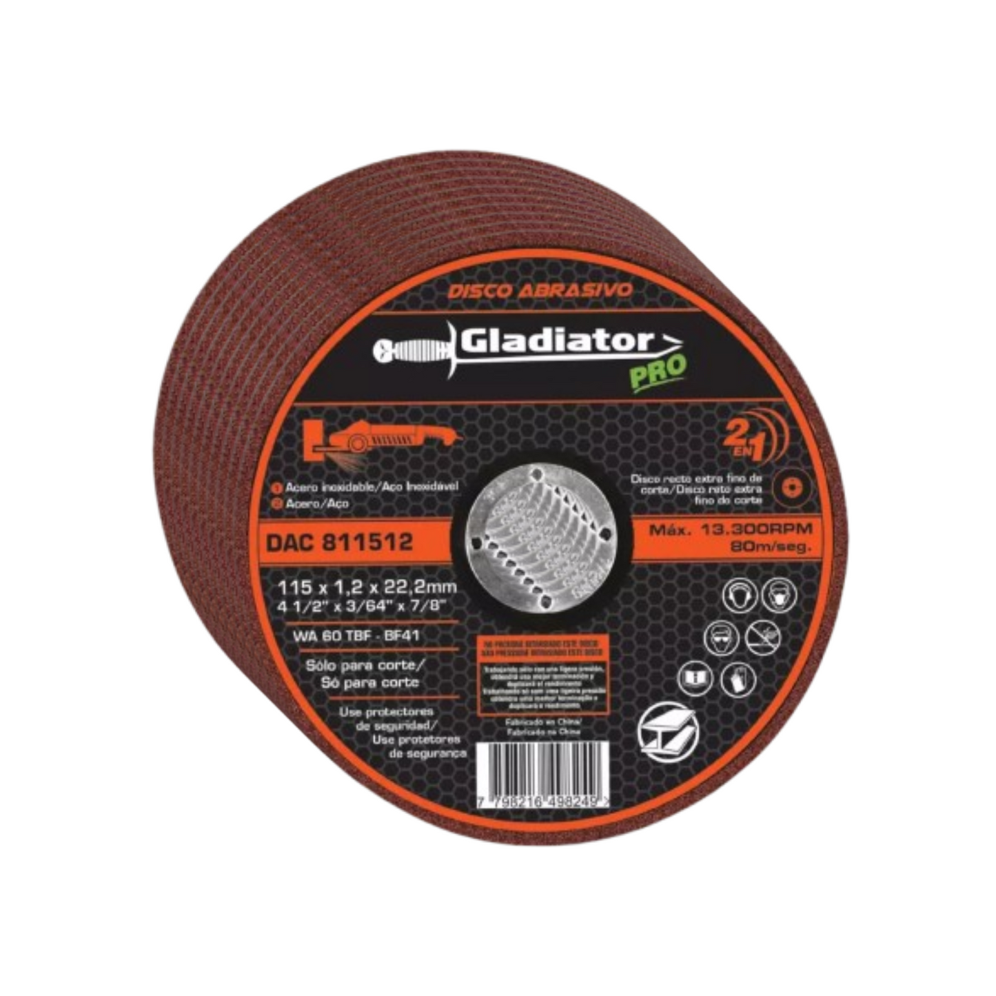 Disco Abrasivo para Corte Fino de 4½” (10 UNIDADES) - Gladiator PRO