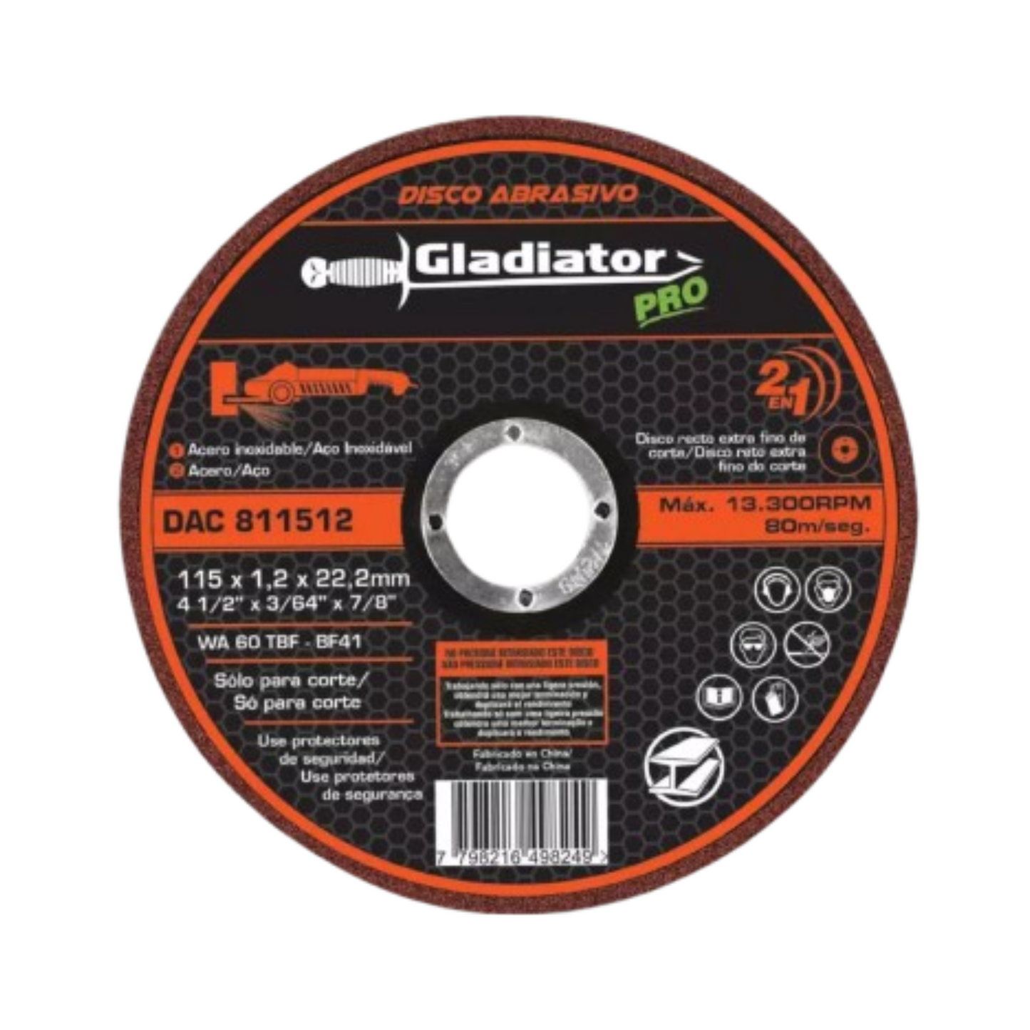 Disco Abrasivo para Corte Fino de 4½” (10 UNIDADES) - Gladiator PRO